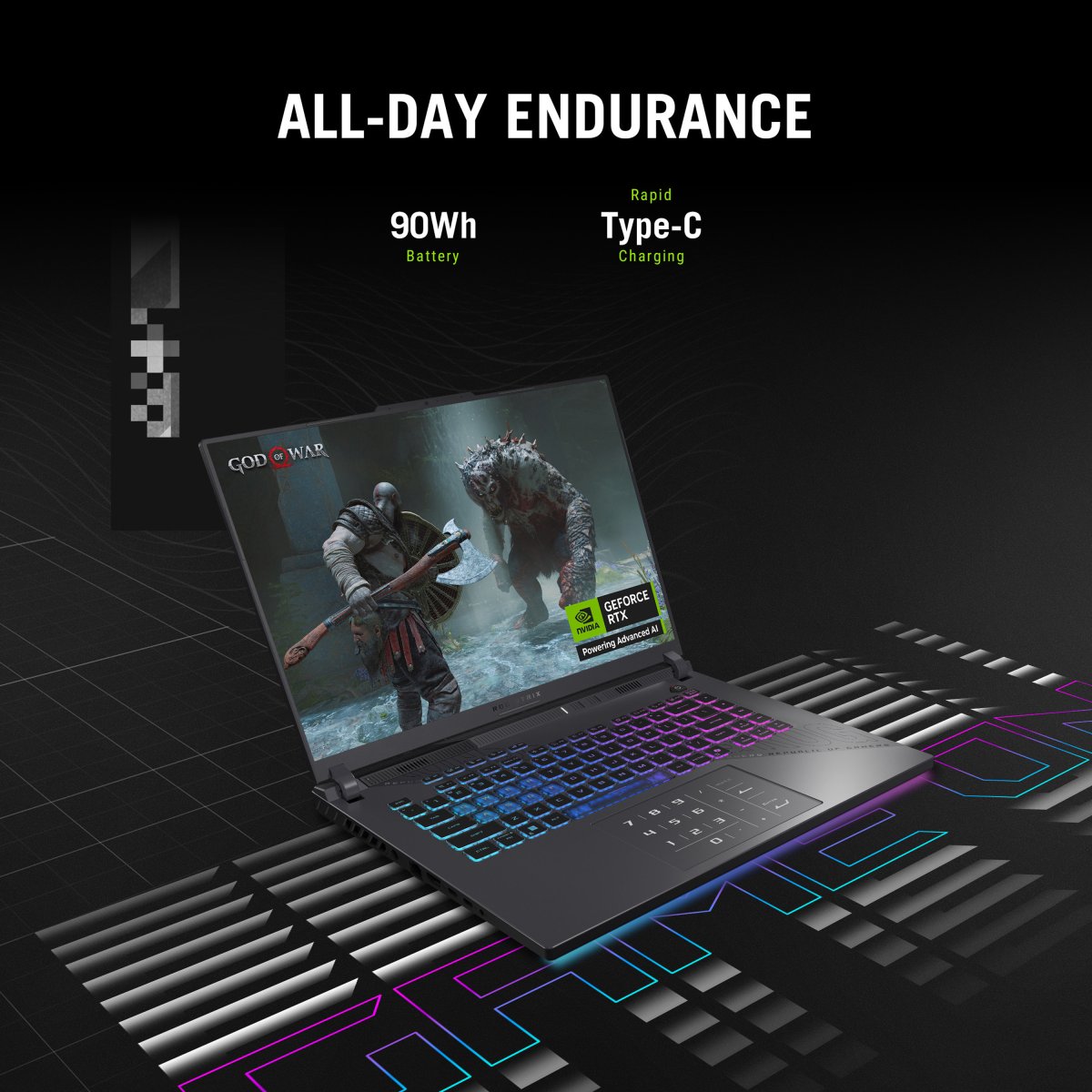 ASUS ROG Strix G16 G614PR-RV016W AMD Ryzen™ 9 8940HX Laptop 40.6 cm (16") WUXGA 16 GB DDR5-SDRAM 1 TB SSD NVIDIA GeForce RTX 5070 Ti Wi-Fi 6E (802.11ax) Windows 11 Home Black, Grey - Image 14