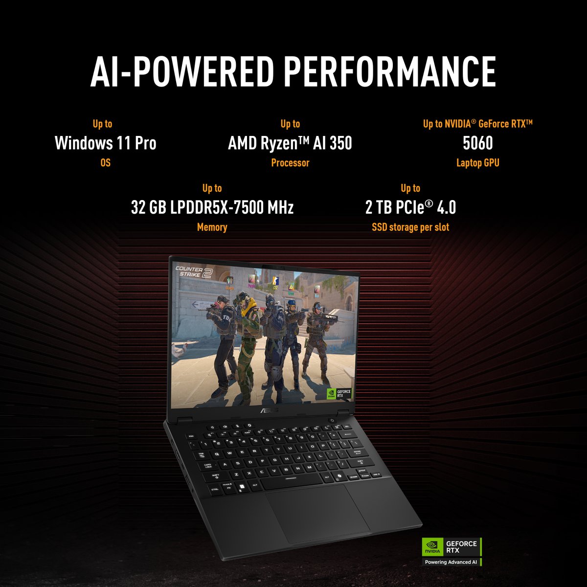 ASUS TUF Gaming A14 FA401KM-RG003W AMD Ryzen™ AI 7 350 Laptop 35.6 cm (14") 2.5K 16 GB LPDDR5x-SDRAM 1 TB SSD NVIDIA GeForce RTX 5060 Wi-Fi 6E (802.11ax) Windows 11 Home Belgian Grey - Image 17