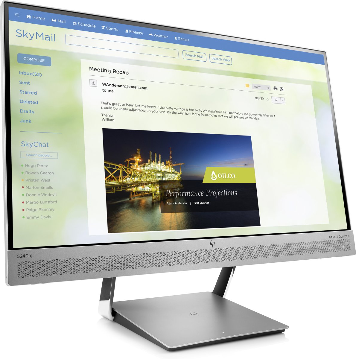 HP EliteDisplay S240uj computer monitor 60.5 cm (23.8") 2560 x 1440 pixels Quad HD LED Black, Silver - Image 2