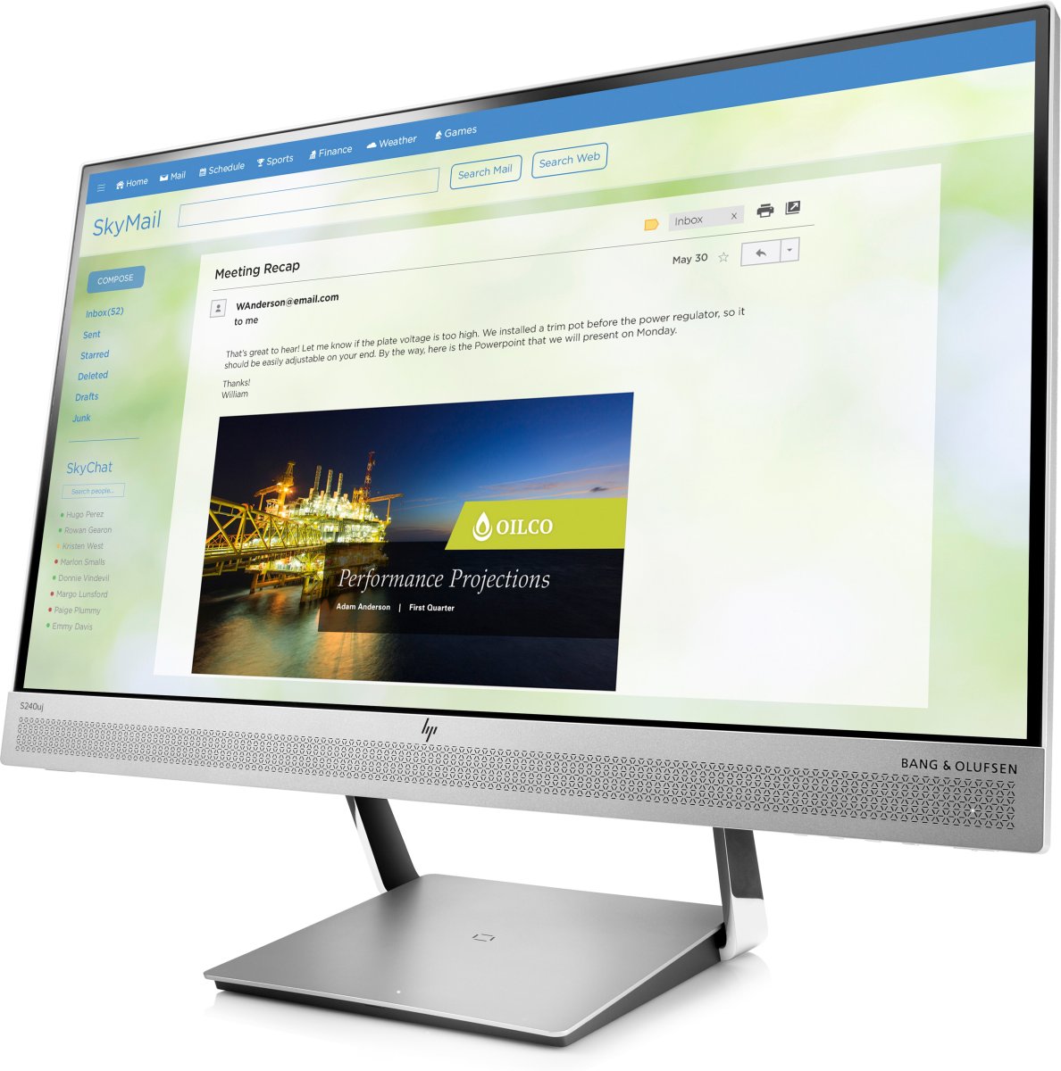 HP EliteDisplay S240uj computer monitor 60.5 cm (23.8") 2560 x 1440 pixels Quad HD LED Black, Silver
