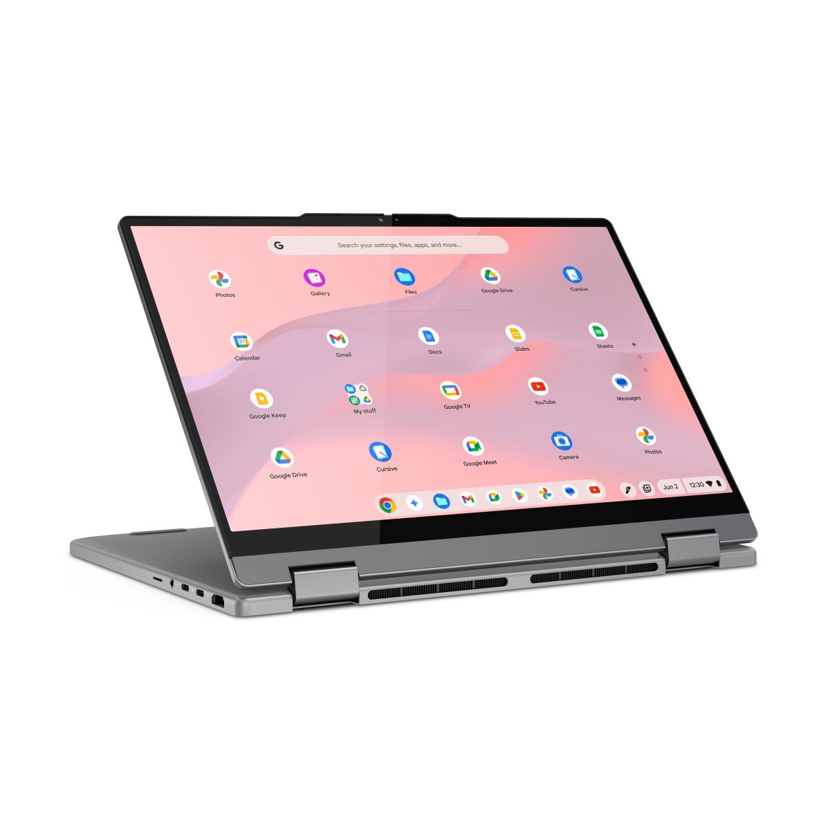 Lenovo Chrome 2in1 14ITN10 Intel® N N355 Chromebook 35.6 cm (14") Touchscreen WUXGA 8 GB LPDDR5-SDRAM 256 GB UFS Wi-Fi 6E (802.11ax) ChromeOS English Grey - Image 2