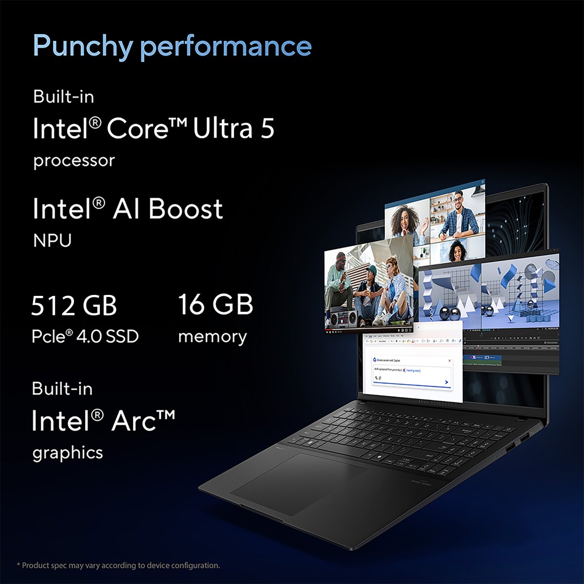 ASUS Vivobook S15 OLED S5506MA-MA014W Intel Core Ultra 5 125H Laptop 39.6 cm (15.6") 3K 16 GB LPDDR5x-SDRAM 512 GB SSD Wi-Fi 6E (802.11ax) Windows 11 Home Blue - Image 7