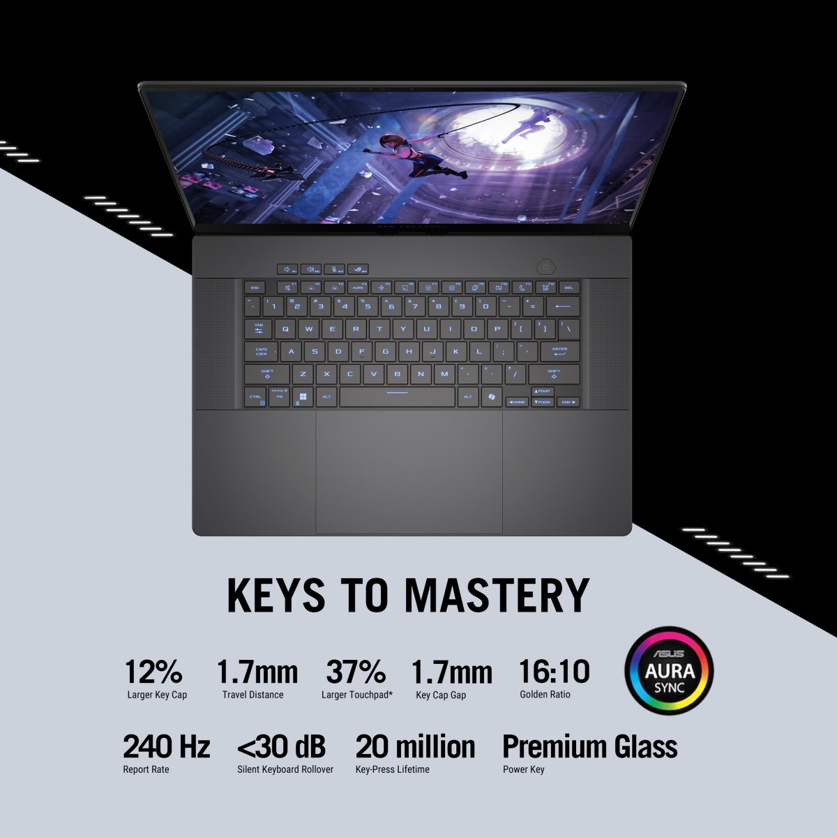 ASUS ROG Zephyrus G16 GA605WI-QR063W Copilot+ PC AMD Ryzen AI 9 HX 370 Laptop 40.6 cm (16") WQXGA 32 GB LPDDR5x-SDRAM 1 TB SSD NVIDIA GeForce RTX 4070 Wi-Fi 7 (802.11be) Windows 11 Home Black, Grey - Image 30