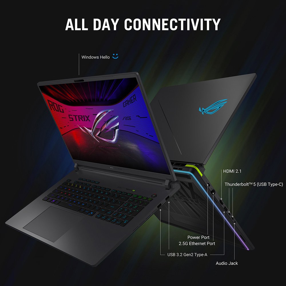 ASUS ROG Strix G16 G615LW-S5008W Intel Core Ultra 9 275HX Laptop 40.6 cm (16") WQXGA 32 GB DDR5-SDRAM 2 TB SSD NVIDIA GeForce RTX 5080 Wi-Fi 7 (802.11be) Windows 11 Home Black, Grey - Image 13