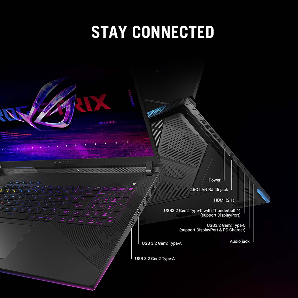 ASUS ROG Strix SCAR 16 G634JZR-N4086W Intel® Core™ i9 i9-14900HX Laptop 40.6 cm (16") WQXGA 32 GB DDR5-SDRAM 2 TB SSD NVIDIA GeForce RTX 4080 Wi-Fi 6E (802.11ax) Windows 11 Home Black - Image 9