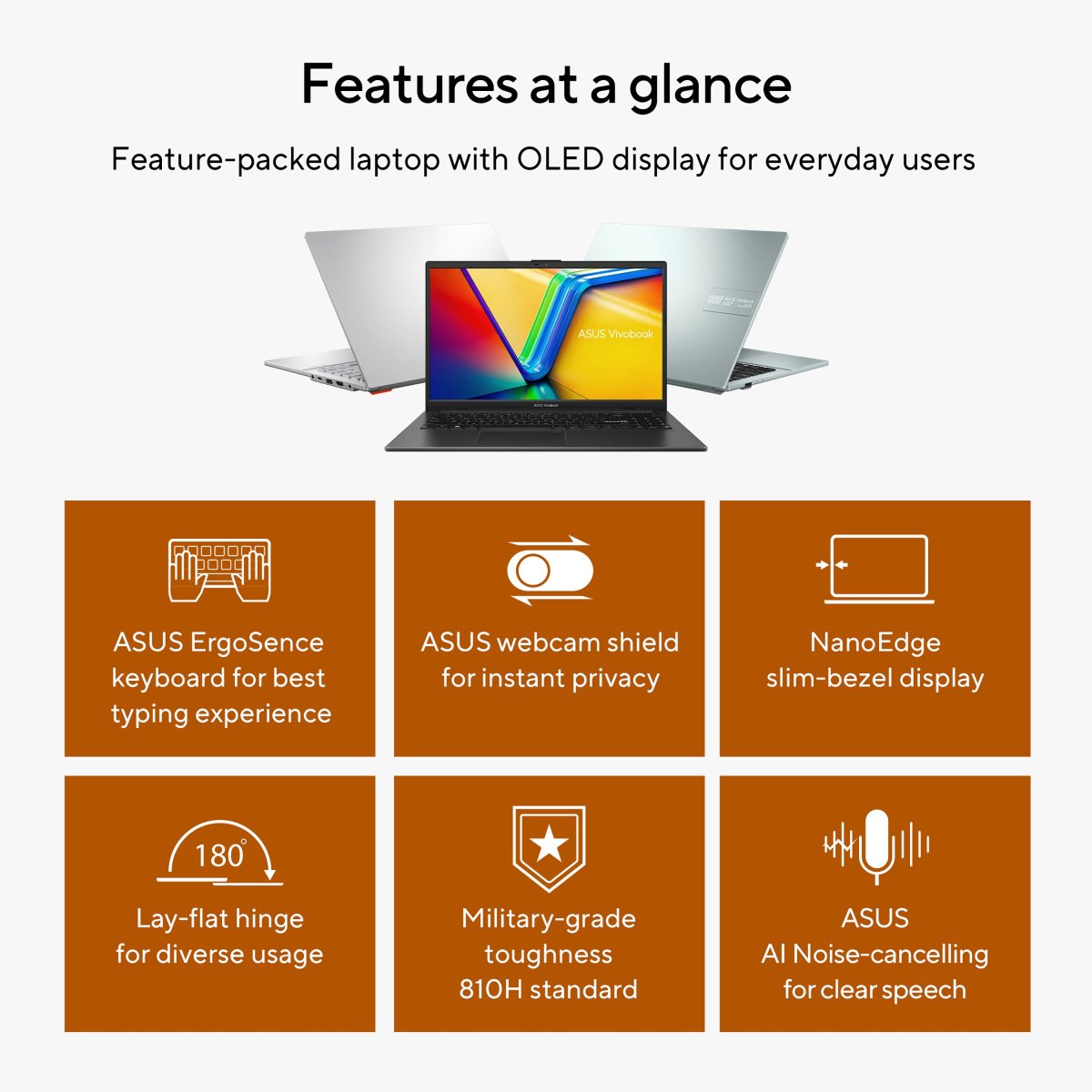 ASUS Vivobook Go 15 E1504FA-NJ715W AMD Ryzen™ 3 7320U Laptop 39.6 cm (15.6") Full HD 8 GB LPDDR5-SDRAM 128 GB SSD Wi-Fi 6E (802.11ax) Windows 11 Home in S mode Black - Image 6
