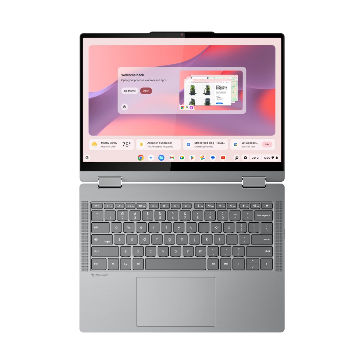 Lenovo Chrome 2in1 14ITN10 Intel® N N355 Chromebook 35.6 cm (14") Touchscreen WUXGA 8 GB LPDDR5-SDRAM 256 GB UFS Wi-Fi 6E (802.11ax) ChromeOS English Grey - Image 8