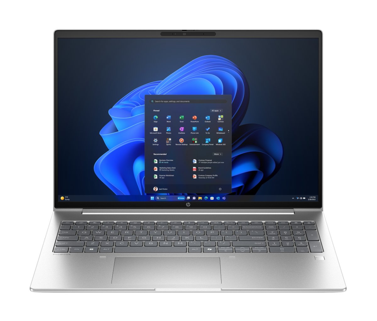 HP ProBook 4 G1ah AMD Ryzen™ 5 220 Laptop 40.6 cm (16") WUXGA 16 GB DDR5-SDRAM 256 GB SSD Wi-Fi 6E (802.11ax) Windows 11 Pro AI PC Silver