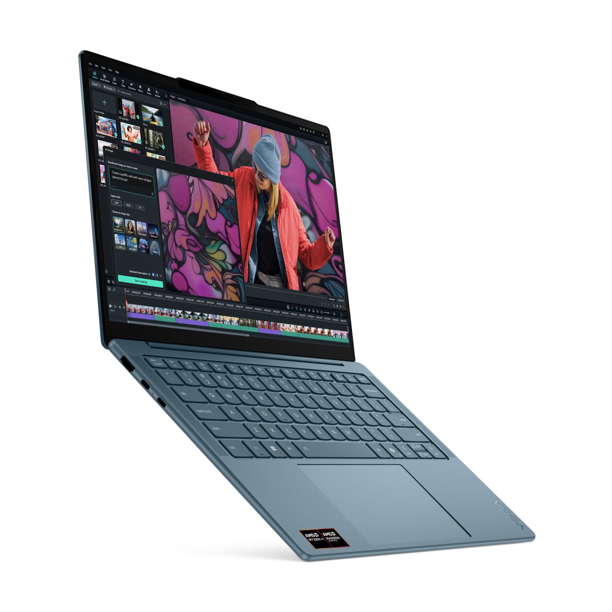 Lenovo Yoga Slim 7 14AKP10 Copilot+ PC AMD Ryzen™ AI 5 340 Laptop 35.6 cm (14") WUXGA 16 GB LPDDR5-SDRAM 512 GB SSD Wi-Fi 7 (802.11be) Windows 11 Home English Teal - Image 3