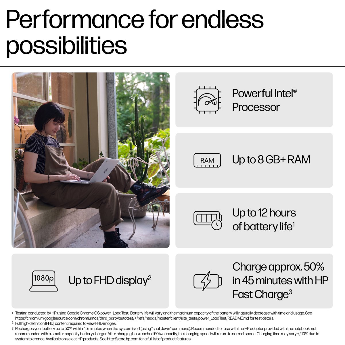 HP Chromebook x360 14b-cd0001na 14-inch FHD Touchscreen Intel N200 8GB 128GB eUFS ChromeOS Silver - Image 8