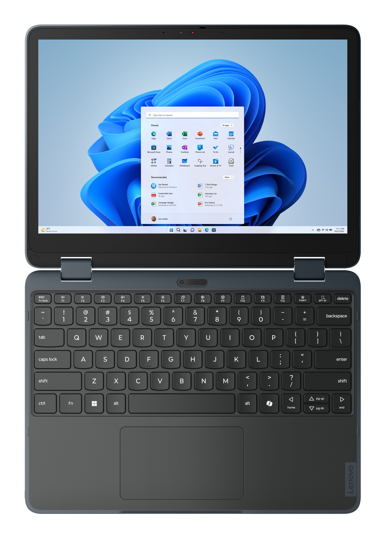 Lenovo 500w 2-in-1 Gen 5 Intel® N N150 Hybrid (2-in-1) 31 cm (12.2") Touchscreen WUXGA 8 GB LPDDR5-SDRAM 128 GB SSD Wi-Fi 6E (802.11ax) Windows 11 Pro English Grey - Image 7